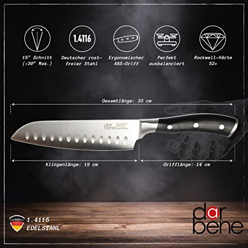 Kochmesser 20 cm DarBene Santokumesser C-Series 18cm Profi