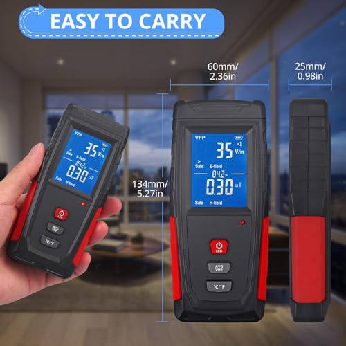 Geigerzähler CAMWAY EMF Meter EMF Messgerät, Mini Tragbar