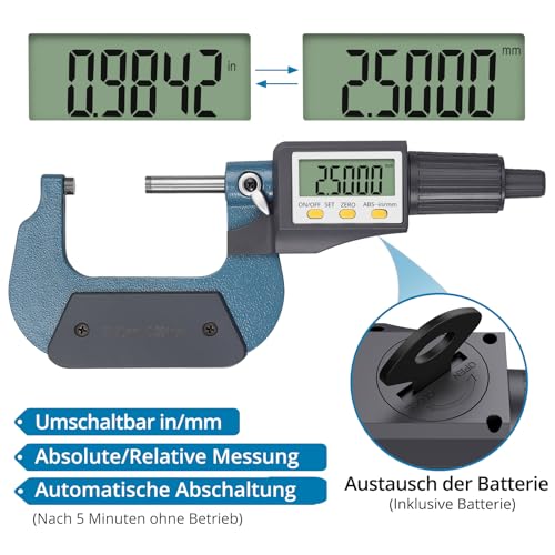 Bügelmessschraube AUTOUTLET Micrometer Digitale 25-50mm