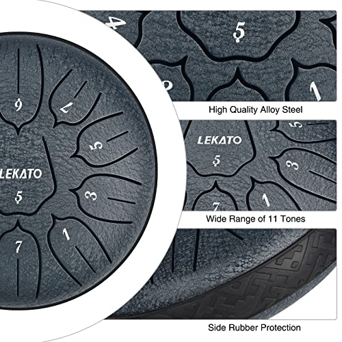 Zungentrommel LEKATO Steel Tongue Drum(6 Zoll,11 Noten in D) D Dur