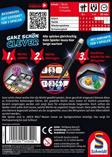 Würfelspiele Schmidt Spiele 49340 Ganz Schön Clever, Würfelspiel