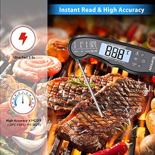 Fleischthermometer NIXIUKOL Digital Grillthermometer 2-in-1