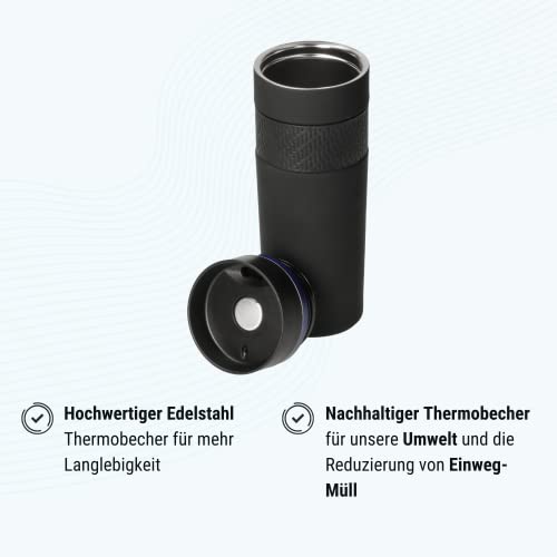 Thermobecher Uakeii elasto Premium Edelstahl MERKUR 450 ml