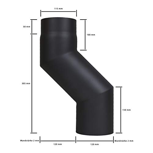 Ofenrohr LANZZAS Versatzbogen mit 120 mm Versatz