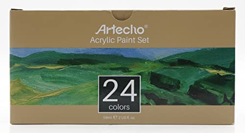 Acrylfarben Artecho Set 24×59 ml, Acrylic Paint Set, Wasserfest