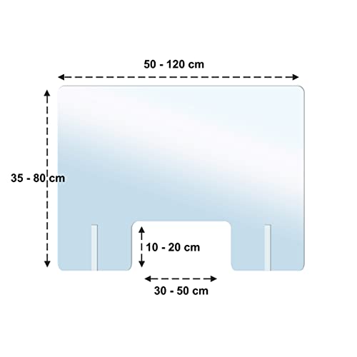 Spuckschutz mit Durchreiche Care4U Spuckschutz aus Acrylglas