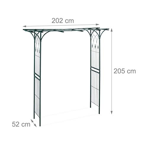 Rosenbogen Metall Relaxdays, eckig, Rankhilfe Kletterpflanzen