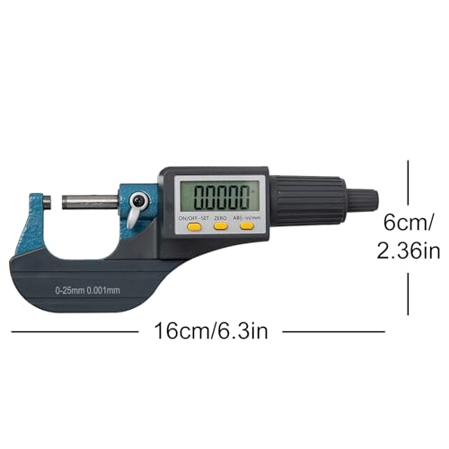 Bügelmessschraube Beslands Mikrometer Digital 0-25mm/0.001mm