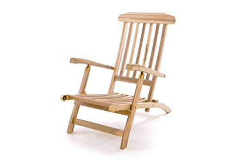 Deckchair Teak Divero eleganter Deckchair Florentine Liegestuhl