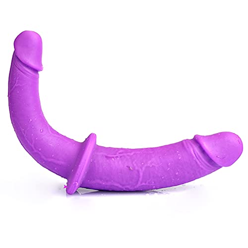 Strapon BDSMAGE Lesben Doppeldildo mit Leder Gurte Penis Hose,Strap