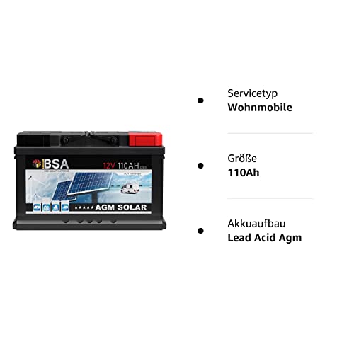 AGM-Batterie Wohnmobil BSA BATTERY HIGH QUALITY BATTERIES