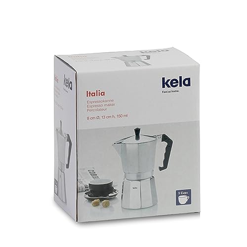 Espressokocher kela 10590, für 3 Tassen, Aluminium, Italia