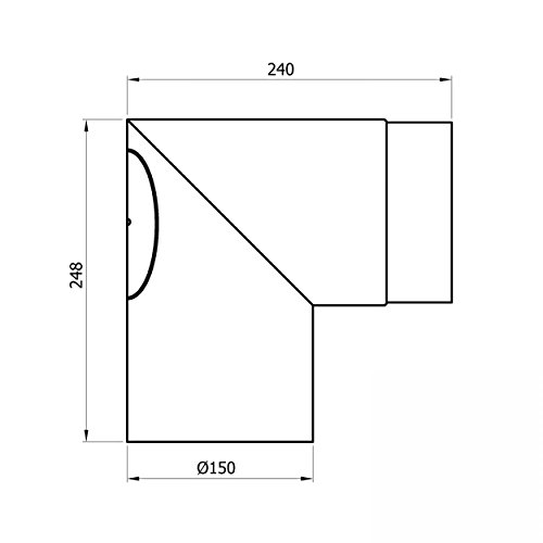Ofenrohr raik Rauchrohrbogen/bogen 90° 2-teilig 150 mm
