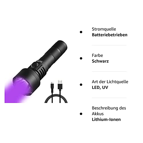 UV-Taschenlampe TATTU U2 UV Taschenlampe Wiederaufladbare