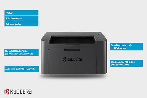 Schwarz-Weiß-Laserdrucker Kyocera Klimaschutz-System PA2001