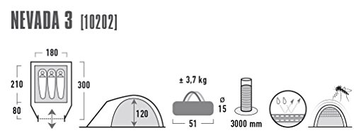 High-Peak-Zelt High Peak Kuppelzelt Nevada 3, mit Vorbau