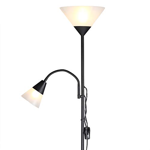 Deckenfluter Monzana ® Stehlampe 175 cm Schwarz Verstellbar