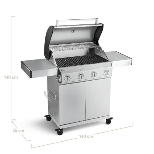 Gasgrill mit Seitenbrenner BURNHARD 4-Brenner, Big FRED Basic