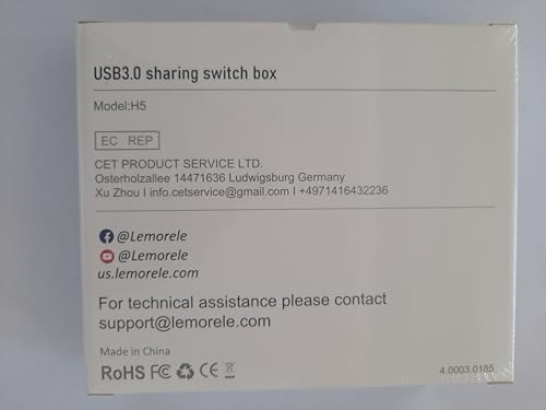 USB-Switch Lemorele USB 3.0 Switch, 4 Ports USB Share USB Switch