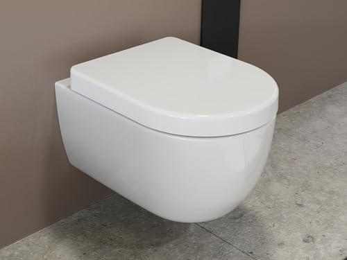 Wand-WC spülrandlos SSWW Toilette für Gäste-WC, Spülrandloses