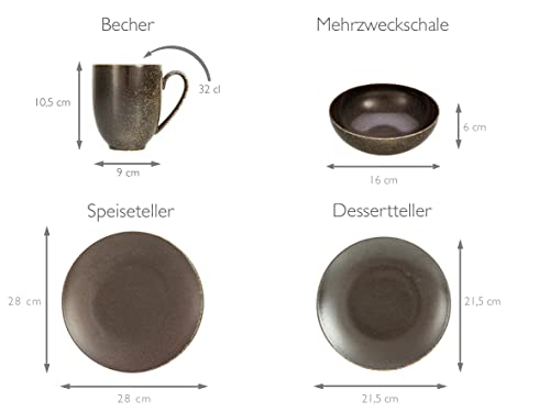 Tafelservice Creatable, 22407, Serie RUSTY, Geschirrset