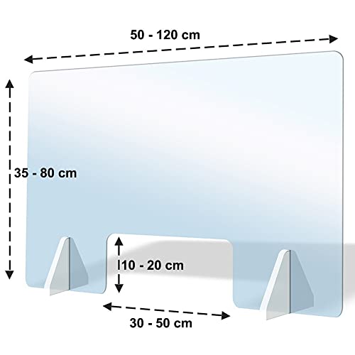 Spuckschutz mit Durchreiche Care4U Spuckschutz aus Acrylglas