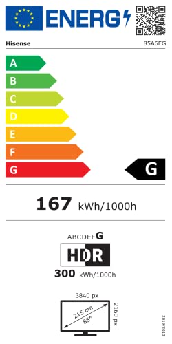 Großer Fernseher Hisense 85A6EG 216cm (85 Zoll), 4K UHD