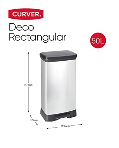 Tretmülleimer Curver Deco Bin Mülleimer 50l mit Deckel u. Pedal