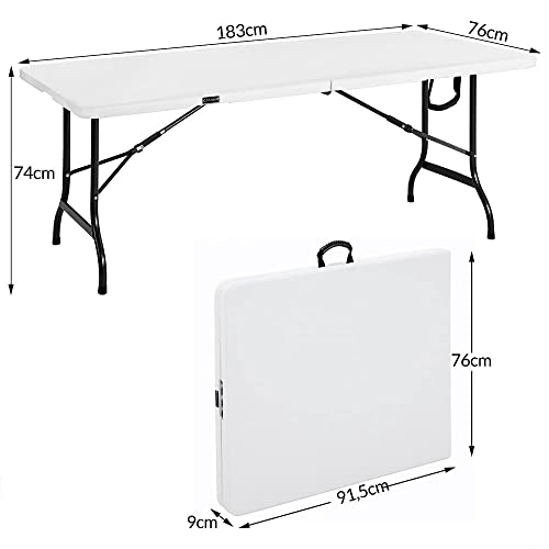 Gartentisch Deuba Casaria® 183x76cm klappbar wetterfest