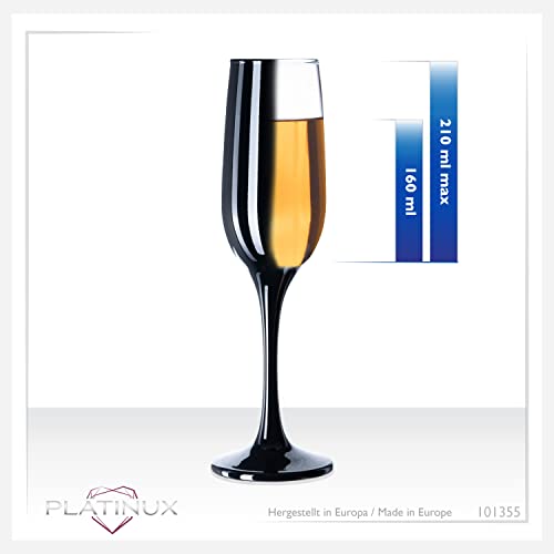 Sektgläser PLATINUX Schwarze stabile aus Glas Champagnergläser Set