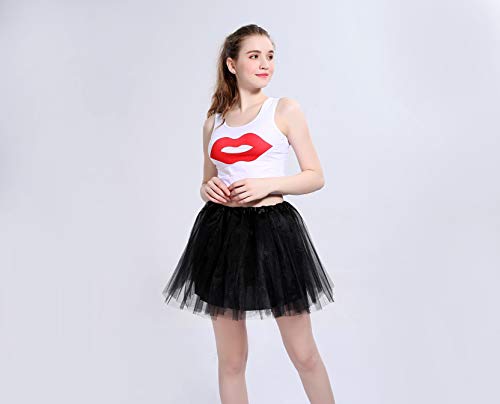 Tüllrock Msrlassn Damen Tütü Rock Minirock 4 Lagen Petticoat