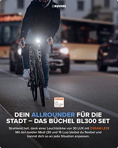 Fahrradlicht Büchel – BL 300 I StVZO zugelassen I Bis zu 13h