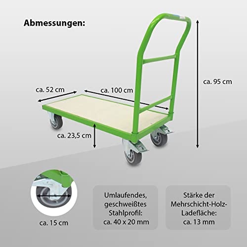 Plattformwagen TRUTZHOLM Profi mit Feststellbremsen