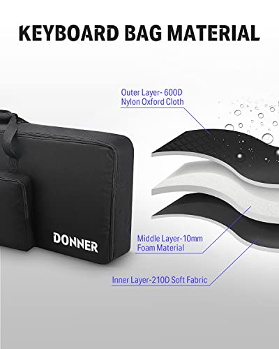 Keyboardtasche Donner 61 Tasten, 104 x 41 x 13 cm wasserdicht