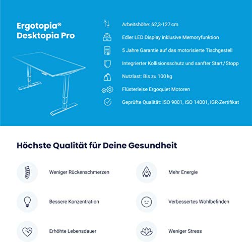 Höhenverstellbarer Schreibtisch Ergotopia Elektrisch 5 Jahre