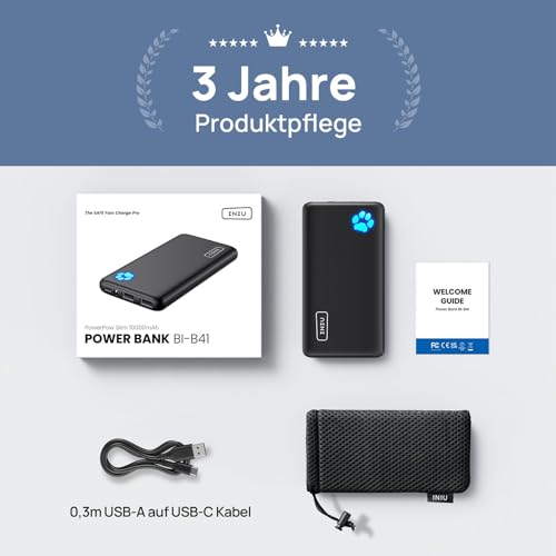 Leichte Powerbank INIU Power Bank, Ultra Slim 10000mAh