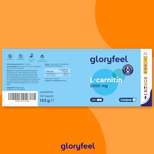 L-Carnitin gloryfeel 2000 Markenrohstoff Carnipure® von Lonza