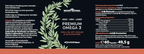 Krillöl Mount Natural, 1180mg mit hochdosiertem Omega-3