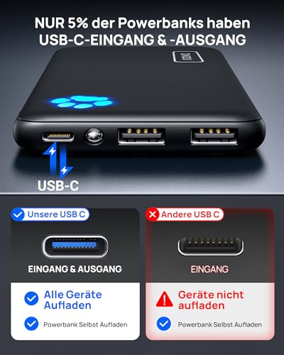 Leichte Powerbank INIU Power Bank, Ultra Slim 10000mAh