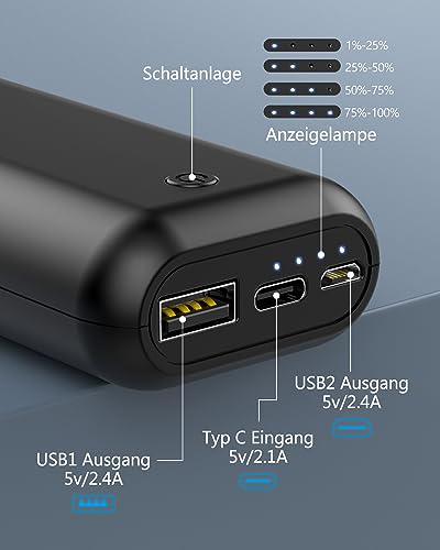 Leichte Powerbank hganus Powerbank 10000mAh Mini Kompakte