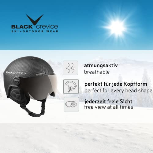 Skihelm mit Visier Black Crevice , Gstaad, BCR143921, schwarz, Gr. S/M