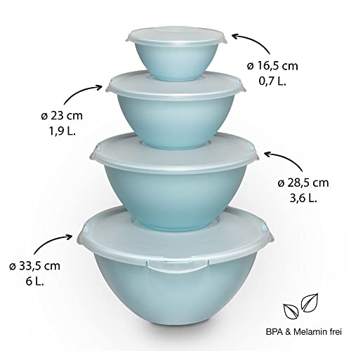 Plastikschüssel Hausfelder Salatschüssel Set groß, 8-teilig