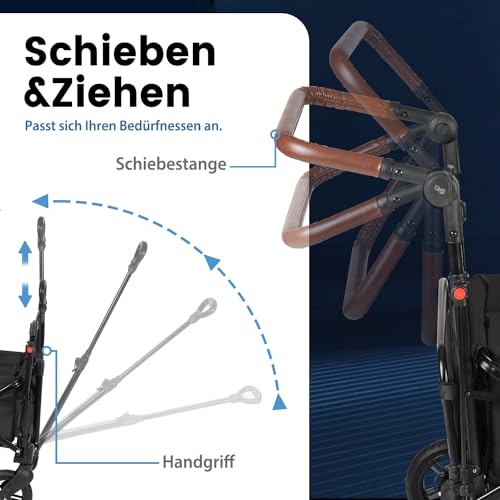 Bollerwagen mit Dach Sekey Bollerwagen Faltbar mit Dach 2 Kinder