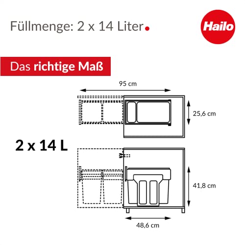 Einbau-Abfalleimer Hailo EcoLine Design Duo L