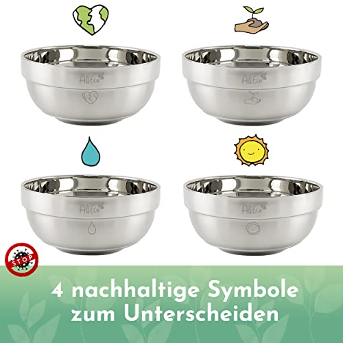 Edelstahl-Schüssel-Set AllEco ® Edelstahl Schüssel 4er Set 13cm