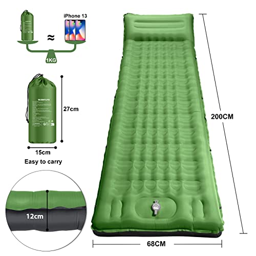 Isomatte (10 cm) WARMTUYO Isomatte Camping Selbstaufblasend