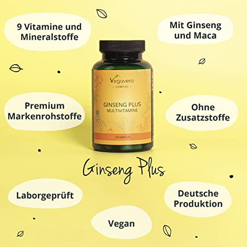 Ginseng-Kapseln Vegavero Panax Ginseng Multivitamin Komplex