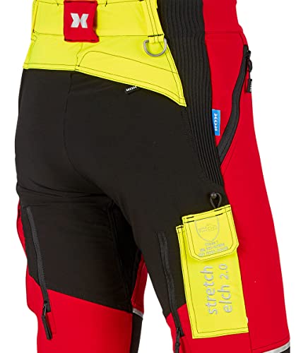 Schnittschutzhose KOX Stretch Elch 2.0, Rot/Gelb, Größe 54