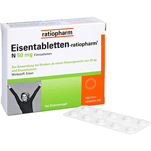 Eisentabletten Ratiopharm, N 50 mg Filmtabletten, 100 St