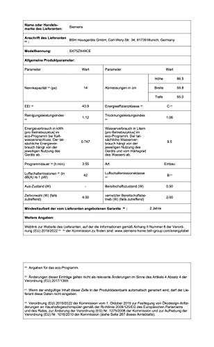 Siemens-Geschirrspüler Siemens SX75ZX49CE iQ500 Vollintegriert